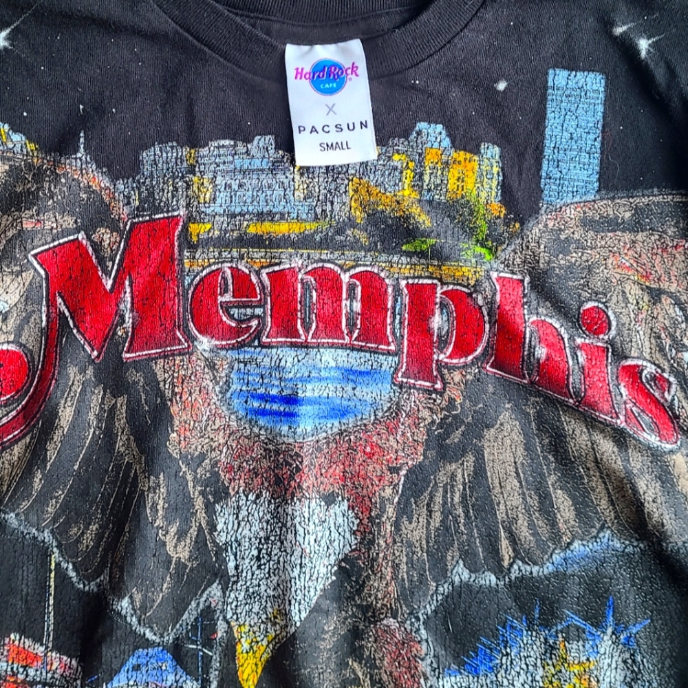 Boys Small short sleeve Black Hard Rock Memphis Shirt